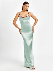 Fiorella | Satin Maxi Dress