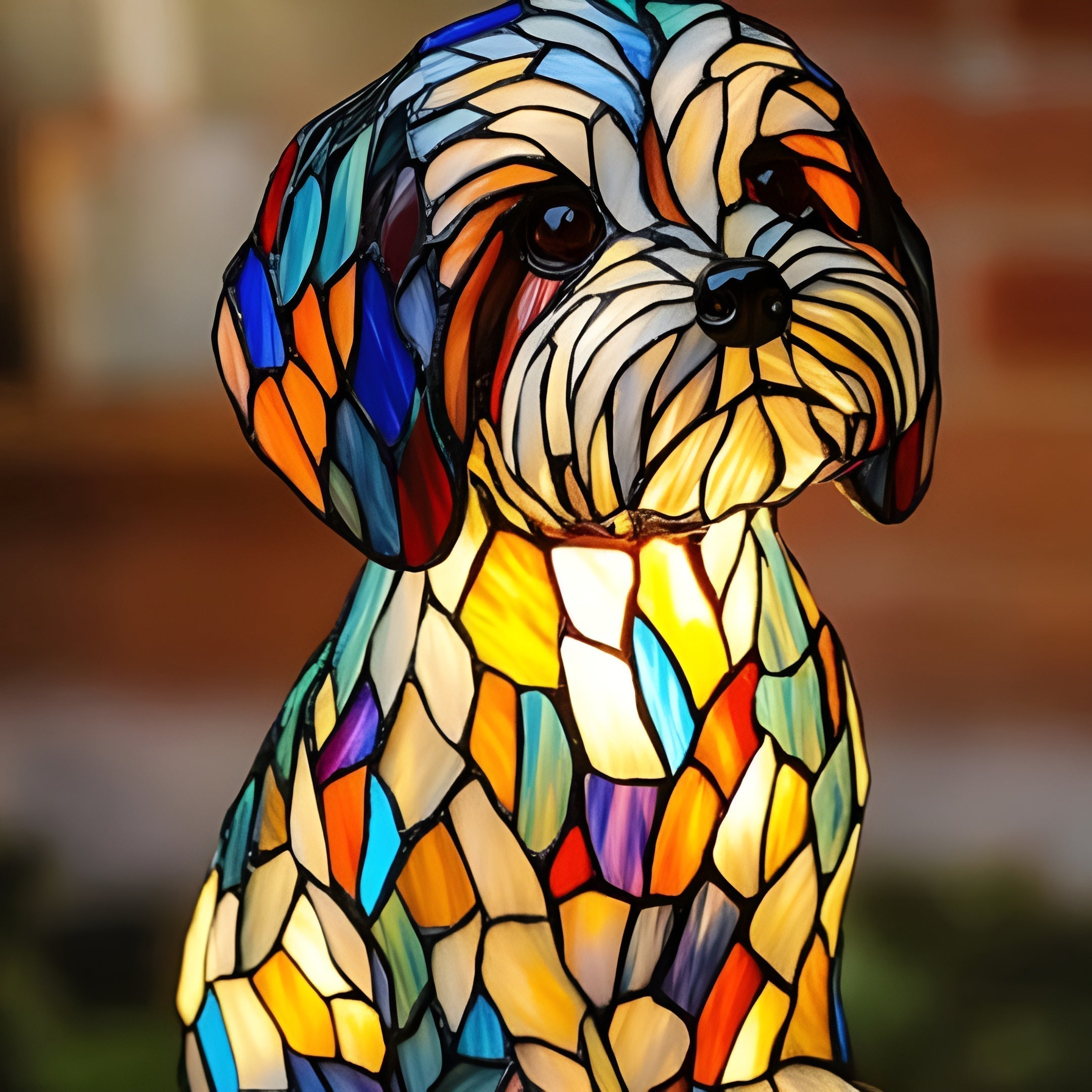 Snuggles – Magical Coloured Glass Dog Lamp