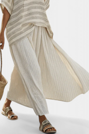 Westlyn | Comfortable Striped Bamboo Top & Flowing Linen Trousers