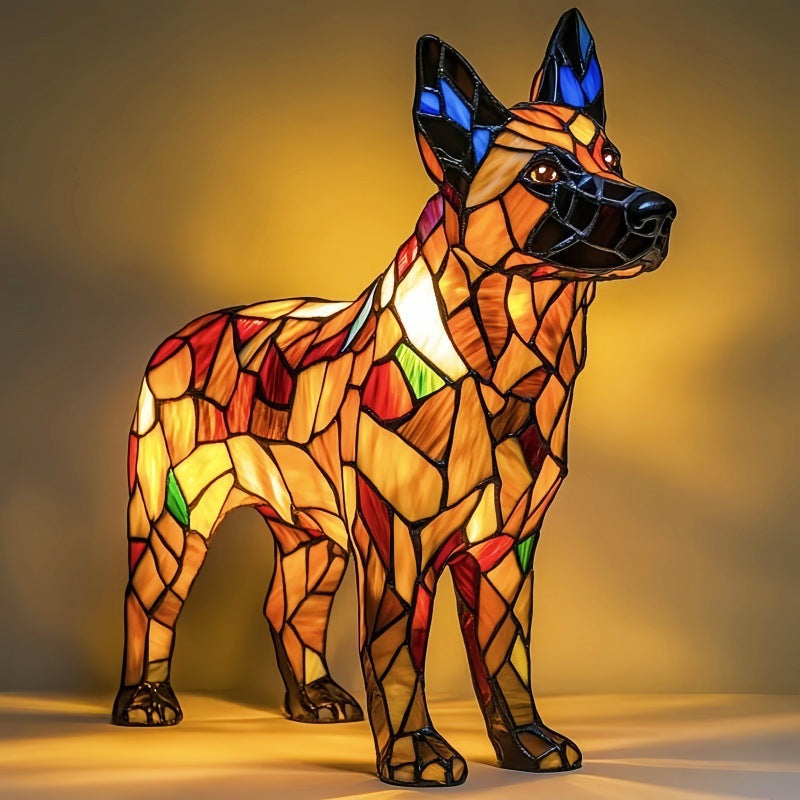 Bubbles – Magical Dog Lamp in Coloured Glass
