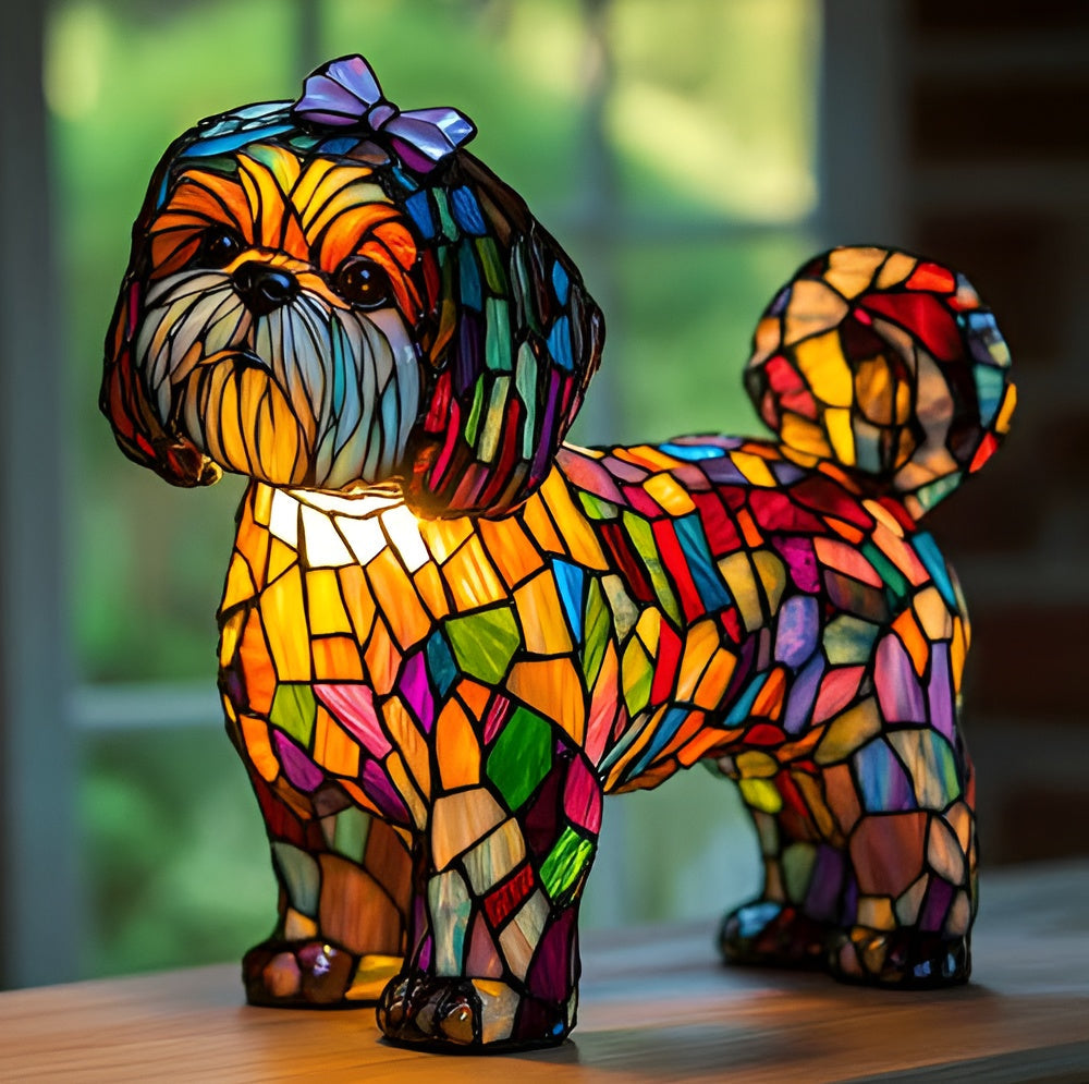 Tilly – Magical Dog Lamp in Coloured Glass