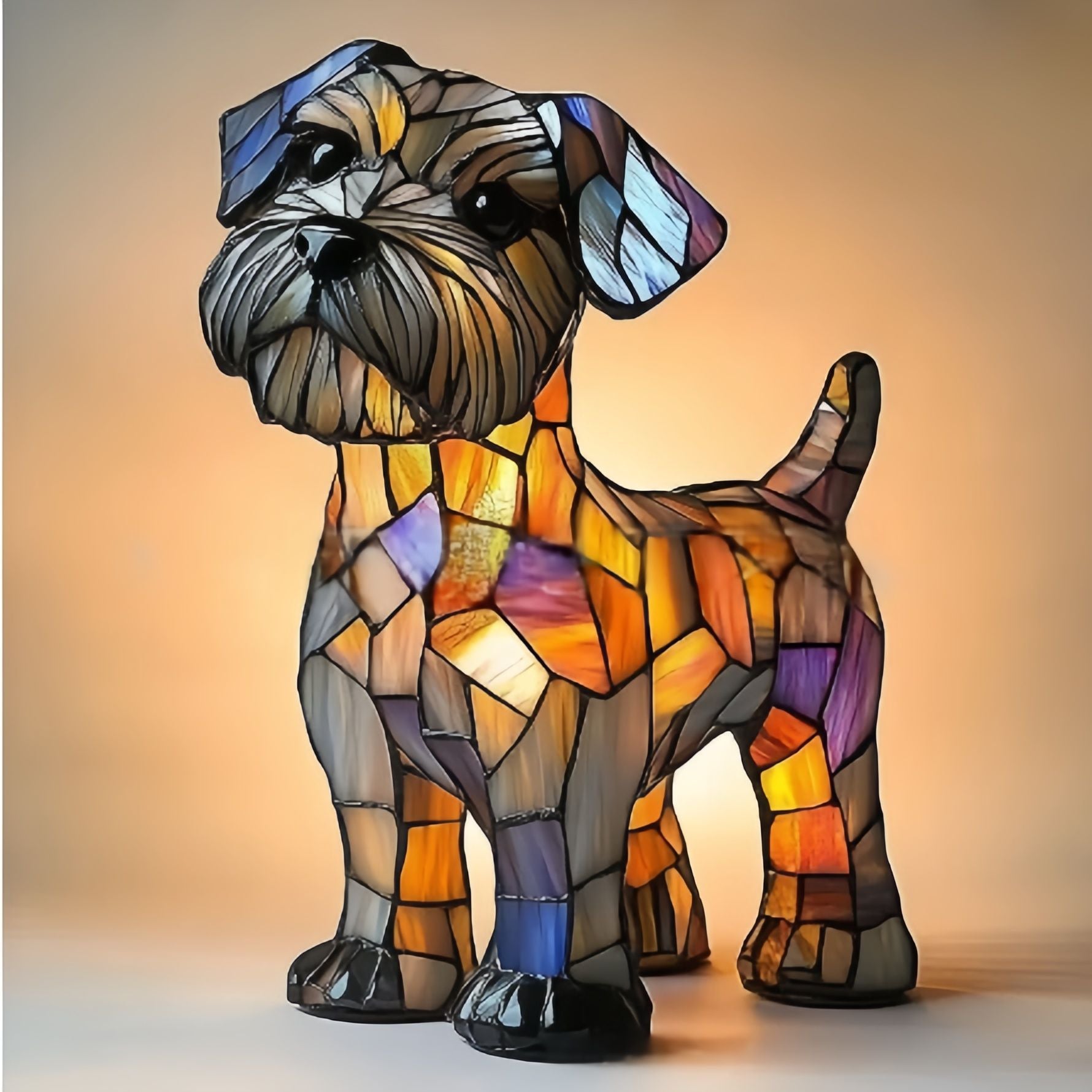 Lovey – Magical Dog Lamp in Coloured Glass