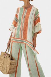 Bellmere | Elegant Asymmetrical Top & Wide-Leg Trousers