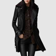 Isabelle | Elegant Leather Coat