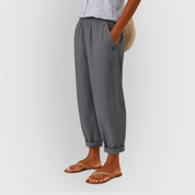 Edith | Breathable Linen-Cotton Trousers