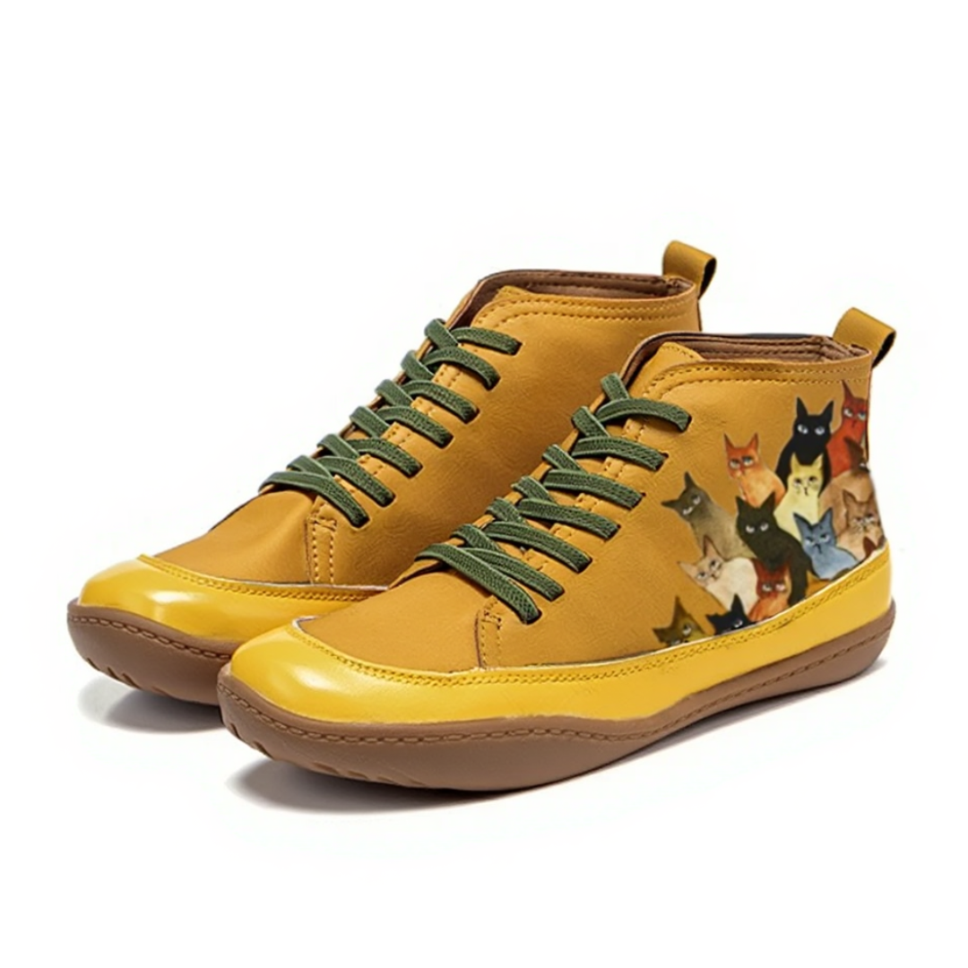 Lenna | Leather Ankle Boots for Cat Lovers