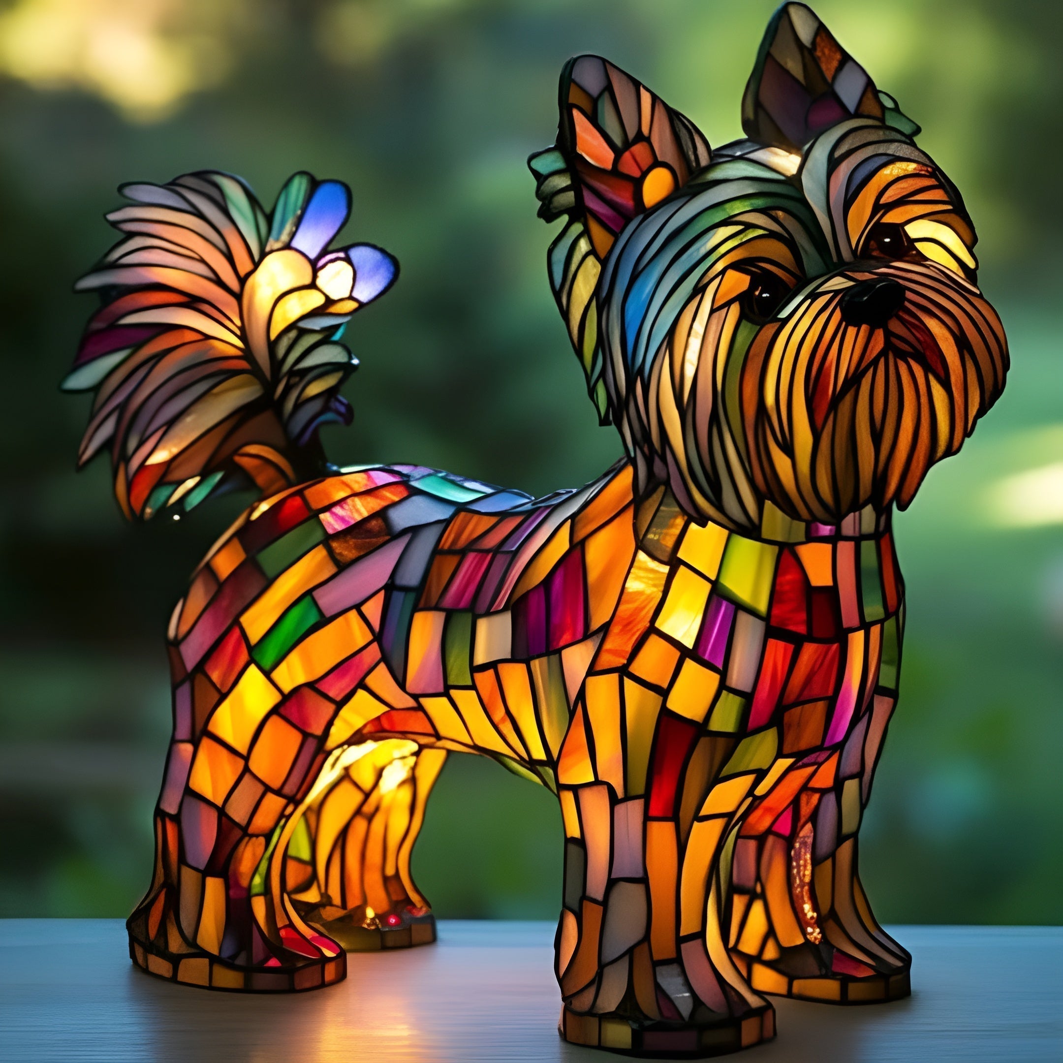 Willow – Magical Dog Lamp in Coloured Glass