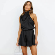 Neva | Satin Halter Playsuit