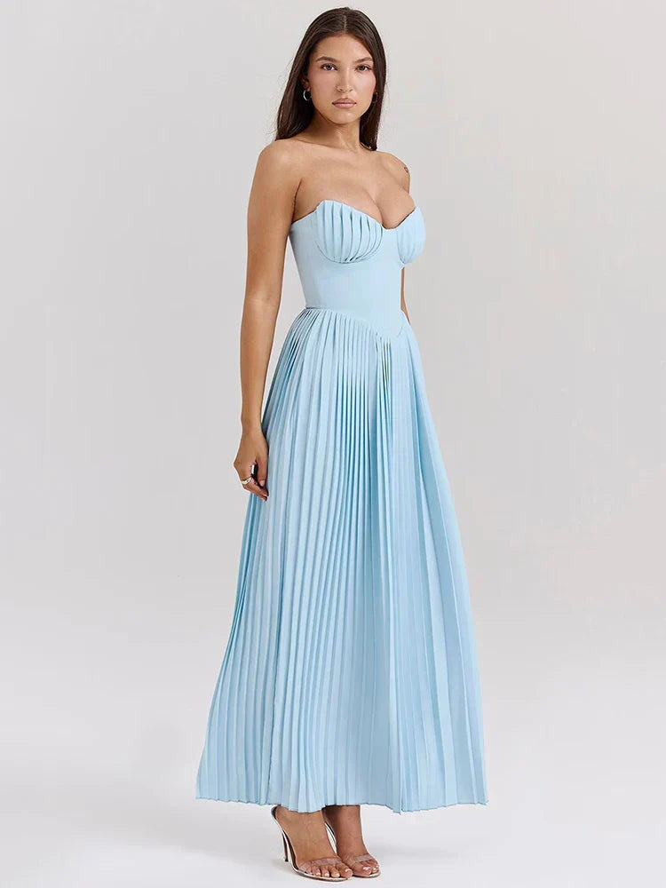 Katarina | Strapless Pleated Dress