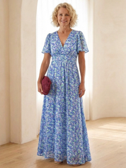 Marissa | Floral Short Sleeve Maxi Dress