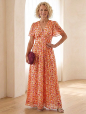 Marissa | Floral Short Sleeve Maxi Dress