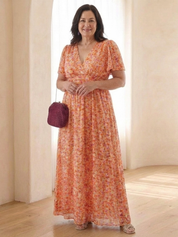 Marissa | Floral Short Sleeve Maxi Dress