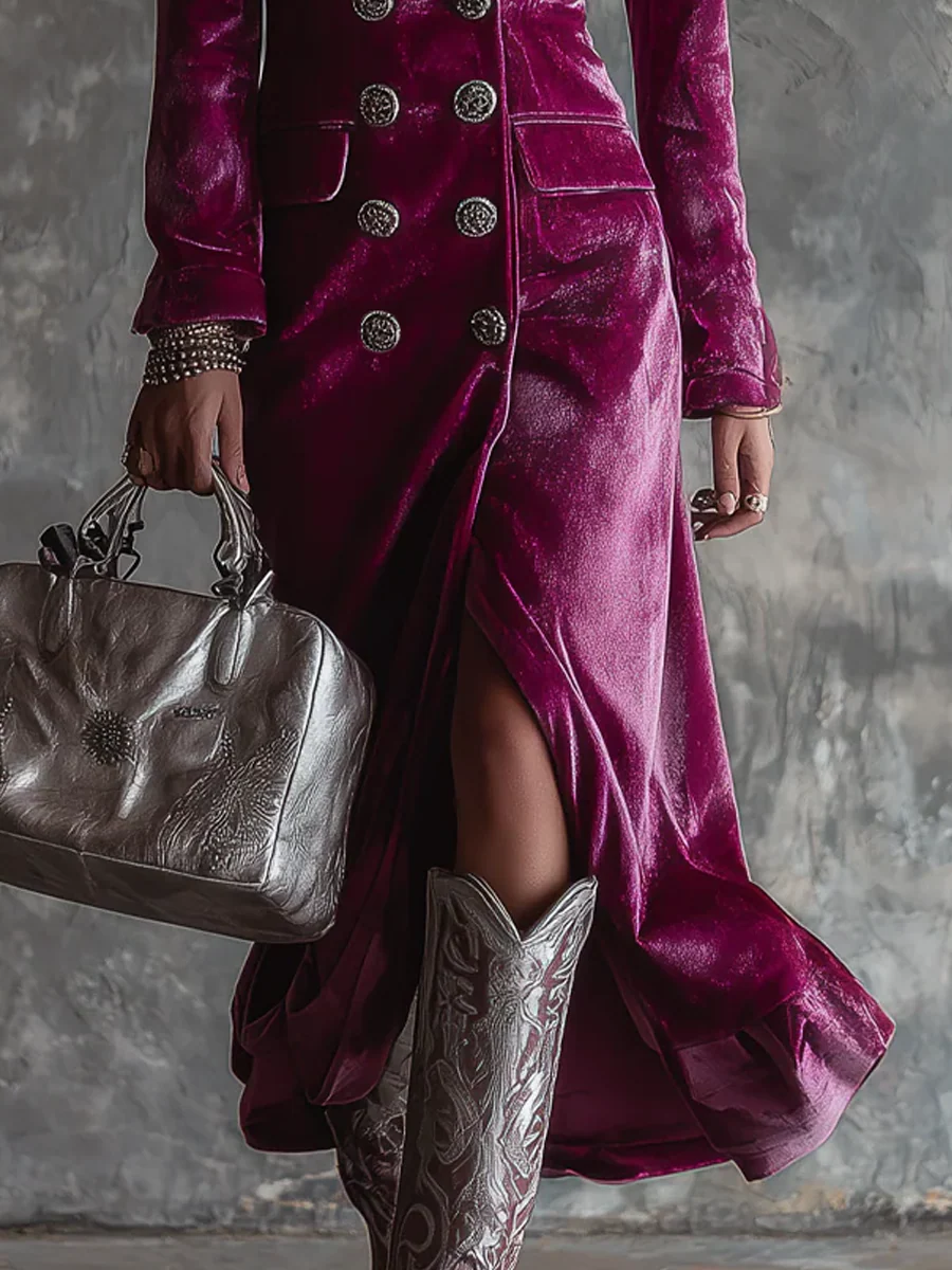 Millie | Long Velvet Blazer Maxi Dress