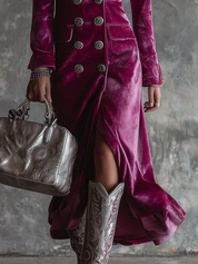 Millie | Long Velvet Blazer Maxi Dress