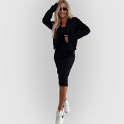 Manon | Comfy Midi Dress & Cardigan Set