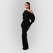 Serena Knit | Off-Shoulder Maxi Dress