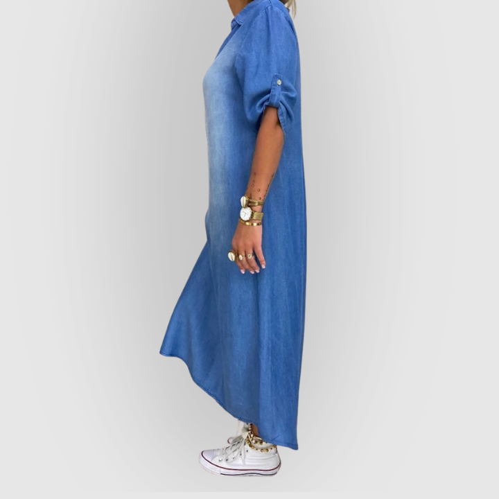 Lea | Denim Maxi Dress