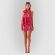 Sequin Cami | Magenta Mini Shorts