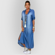 Lea | Denim Maxi Dress