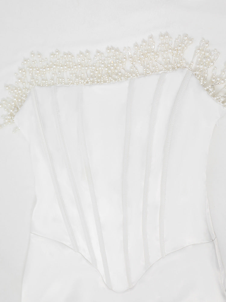 Pearl Embrace | Strapless Dress